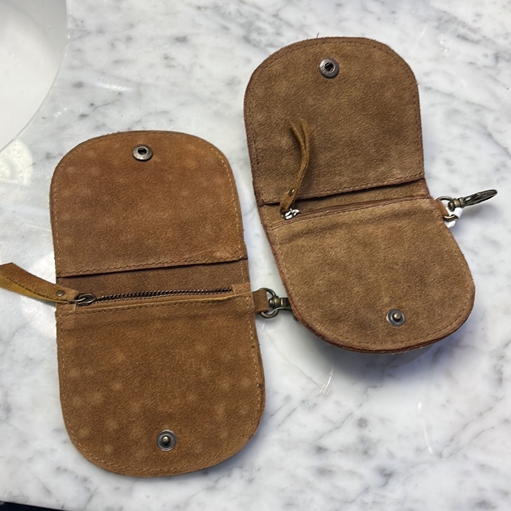 Free People Studded Clip On Wallet Leather in Color: Cognac NWT - Picture 6 of 16